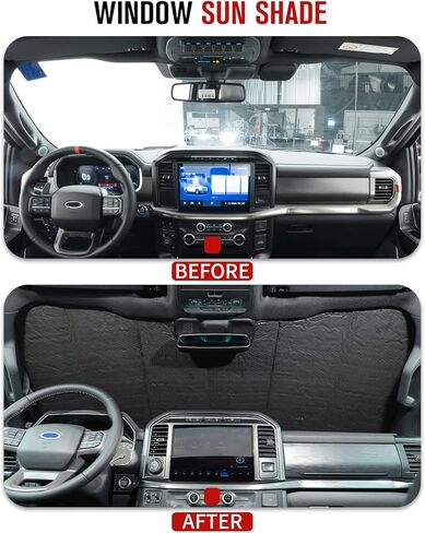 Jimen for 2021+ F150 Window Sun Shade، واقي من الشمس للزجاج الأمامي التلقائي متوافق مع Ford F150 2021-2023 in Saudi Arabia