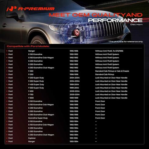 مجموعة أسطوانة قفل الباب ومفاتيح A-Premium متوافقة مع 1992-2004 Ford F-150 F-250 F-350 F-450 F-550 F-650 F-750 F-800 Econoline Club Wagon Super Duty Explorer Ranger والمزيد، طقم أسطوانة قفل الباب in Saudi Arabia