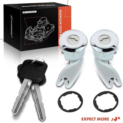 مجموعة أسطوانة قفل الباب ومفاتيح A-Premium متوافقة مع 1992-2004 Ford F-150 F-250 F-350 F-450 F-550 F-650 F-750 F-800 Econoline Club Wagon Super Duty Explorer Ranger والمزيد، طقم أسطوانة قفل الباب in Saudi Arabia