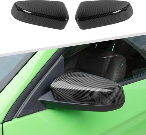 Jimen متوافق مع Ford Mustang 2009-2013، غطاء أغطية مرآة الرؤية الخلفية للباب الجانبي والإكسسوارات الخارجية (ألياف الكربون) in Saudi Arabia