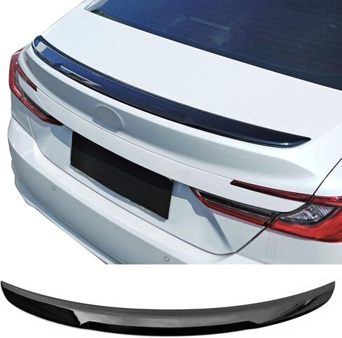 IKON MOTORSPORTS، جناح صندوق السيارة متوافق مع 2025-2026 Toyota Camry XV80 الجيل التاسع LE SE XLE XSE LEV، نمط المصنع OE مطلي باللون الأسود اللامع من بلاستيك ABS الخلفي غطاء صندوق السيارة الخلفي شفة الجناح in Saudi Arabia