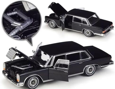 نموذج سيارة بمقياس 1:24 متوافق مع Welly 1963 Mercedes-Benz 600 Black 24121W in Saudi Arabia
