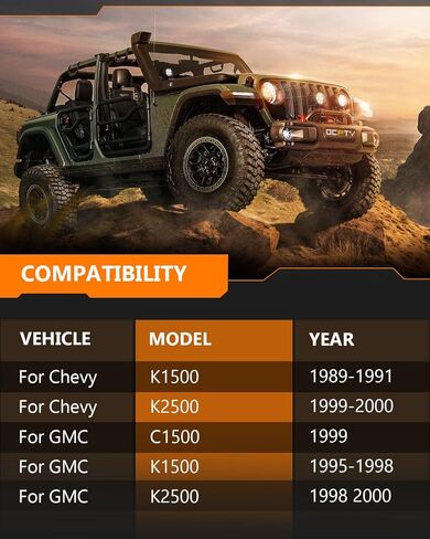 ممتصات الصدمات، مجموعة من 4 مجموعات صدمات من OCPTY تناسب 1988-1999 لـ Chevy K1500/لـ GMC K1500 1988 1989 1990 1991 1992 1993-2000 لـ Chevy K2500/لـ GMC K2500 344266 37130 344263 37044 in Saudi Arabia