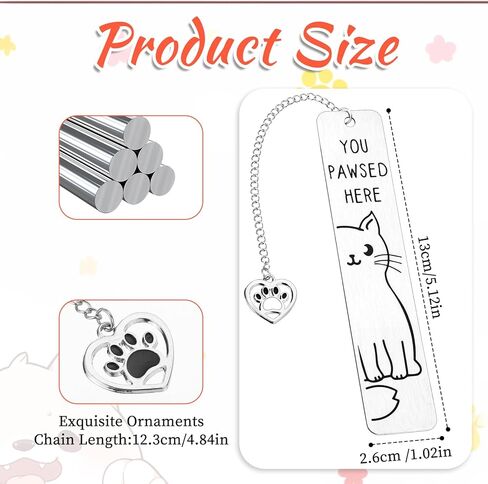 Cute Cat Bookmarks Gifts for Book Lover,Funny Cat Book Marks for Friends Coworkers, Birthday Christmas Stocking Stuffers for Book Reading Bookish Gifts in Saudi Arabia