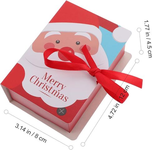 صندوق تخزين حلوى على شكل كتاب، تصميم كرتوني لحاوية عيد الميلاد، حامل حلوى عيد الميلاد الاحتفالي لحفلات العطلات، مجموعة من 5 قطع in Saudi Arabia