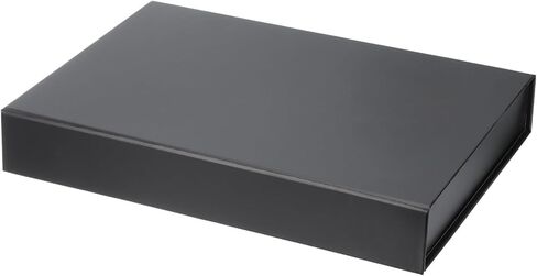 صندوق هدايا باتيكل مقاس 13 × 9 × 2 بوصة مع غطاء، علب هدايا مستطيلة الشكل قابلة للطي بإغلاق مغناطيسي لتغليف هدايا عيد الميلاد وعيد الحب والزفاف، أسود in Saudi Arabia