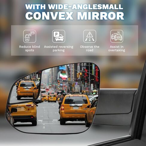 Left Driver Side Mirror Glass with Blind Spot Compatible with Toyota Rav4 2016-2018 4Runner 14-20 Replacement Heated Chrome Convex Outside Rear View Mirror Backing Plate and Rear Holder in Saudi Arabia