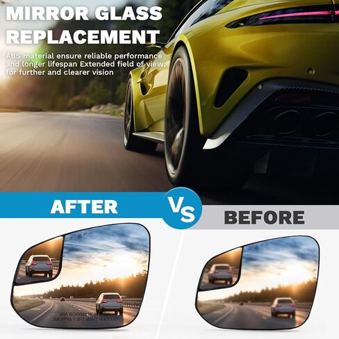 Left Driver Side Mirror Glass with Blind Spot Compatible with Toyota Rav4 2016-2018 4Runner 14-20 Replacement Heated Chrome Convex Outside Rear View Mirror Backing Plate and Rear Holder in Saudi Arabia