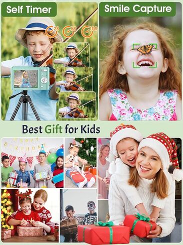 Digital Camera, 1080P 48MP Autofocus Digital Camera for Kids with 32GB Memory Card, 2 Batteries, 16X Digital Zoom, Compact Small Point and Shoot Camera for Boys Girls Teens Children Beginner,Pink in Kuwait