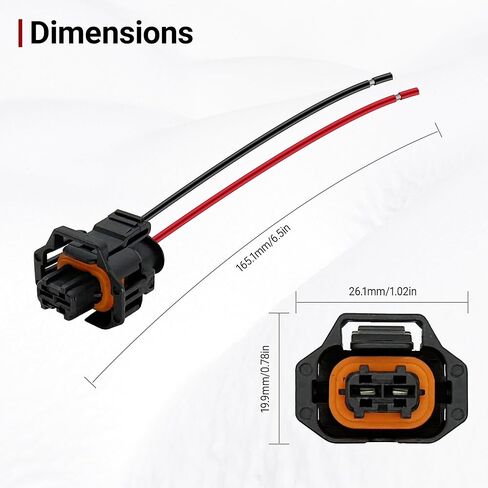 Engine Coolant Temperature Sensor Connector Pigtail Wiring Harness Compatible with Chevy Chevrolet GMC Saturn Hyundai Buick Kia Cadillac Porsche, Replaces 88953309 in Kuwait