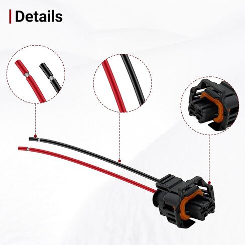 Engine Coolant Temperature Sensor Connector Pigtail Wiring Harness Compatible with Chevy Chevrolet GMC Saturn Hyundai Buick Kia Cadillac Porsche, Replaces 88953309 in Kuwait