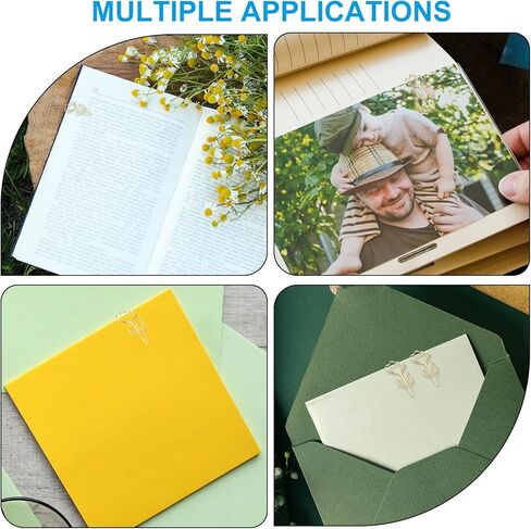 PATIKIL Cute Paper Clip, 60Pcs Flower Shape Paper Clip Metal Funny Bookmarks Planner Clips Clamp for Home Office Supplies Desk File Organization Wedding Decoration, Gold in Saudi Arabia