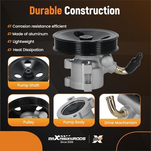 مضخة توجيه كهربائية من maxpeedingrods مع بكرة لسيارة جيب رانجلر 2.5L L4 1997-2002، شيروكي 2.5L L4 1997، استبدال 32-86501 52088018 in Saudi Arabia