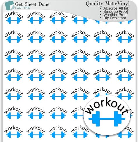 ملصق مخطط التمرينات / 54 ملصق فينيل ممتع (1/2 بوصة) / تذكير للعناية بالصحة واللياقة البدنية والتمارين الصحية / مخطط الحياة الأساسي للإنتاجية / مجلة بوجو بوليت (فينيل غير لامع، 3 أوراق) in Kuwait