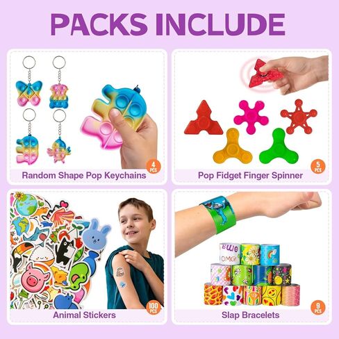 Party Favors for Kids 4-8,8-12,179 Pcs Goodie Bags Stuffers for Kids,Pinata Stuffers,Treasure Box Toys for Classroom,Pop It Fidget Toys,Fidget Toys Bulk,Carnival Prizes,Treasure Chest Prizes in Saudi Arabia