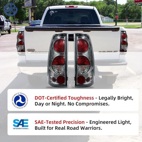 مصباح خلفي بديل OE لسيارة 1999-2007 Chevy Silverado 1500/2500/3500/1500HD/2500HD/Classic & GMC Sierra 1500/2500/3500/1500HD/2500HD/Classic Fleetside، زوج واحد (سلسلة Chrome Sentinel) in Kuwait