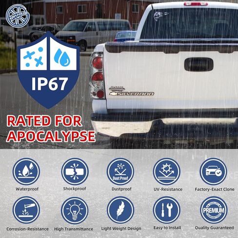 مصباح خلفي بديل OE لسيارة 1999-2007 Chevy Silverado 1500/2500/3500/1500HD/2500HD/Classic & GMC Sierra 1500/2500/3500/1500HD/2500HD/Classic Fleetside، زوج واحد (سلسلة Chrome Sentinel) in Kuwait