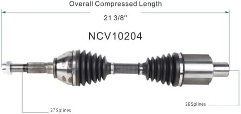 GSP NCV10204 CV Axle Shaft Assembly - Right Front (Passenger Side), silver/black in Saudi Arabia