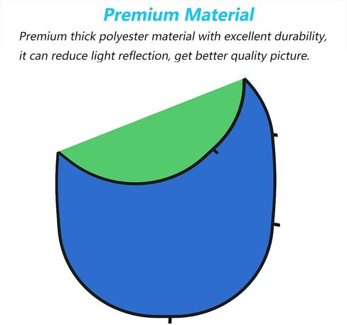 5x6.6ft/1.5×2m Chromakey Backdrop, 2-in-1 Black Screen and White Screen, Collapsible Reversible Pop Up Background for Photography Studio, Live Streaming, Video Shooting (Black/White) in Kuwait