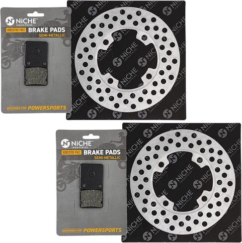NICHE Front Brake Rotor Pad Semi Metallic Kit For Yamaha Kodiak 400 450 Wolverine 350 3GD-W0045-01-00 5ND-F582T-00-00 in Saudi Arabia