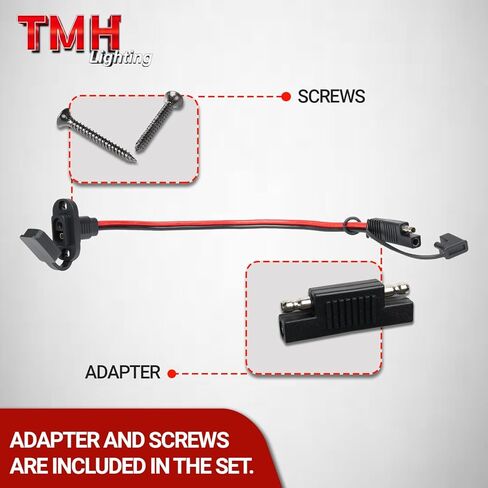 TMH 2 FT - 10 AWG SAE Connector Power Socket Sidewall Port, Flush Mount SAE Plug Adapter, Male to Female Extension Cable for Solar Generator Battery Charger with Mounting Screws (2 Pack) in Saudi Arabia