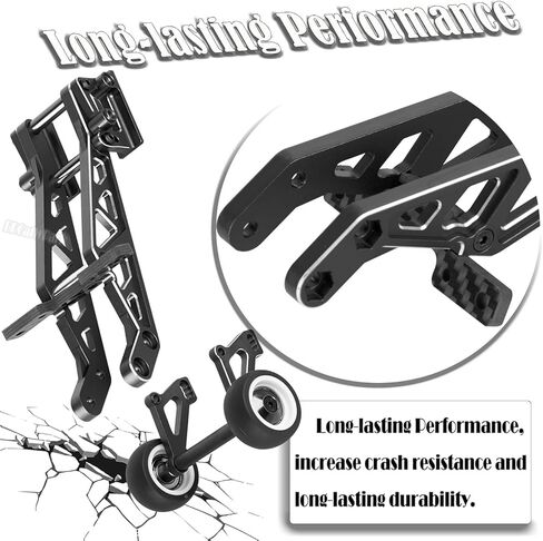 Aluminum Wing Mount & Wheelie Bar Set Upgrades Part for 1/8 Kraton 6S BLX(EXB),1/8 Notorious 6S BLX V6 Brushless RC Monster Trucks,RC Wheelie Bar Wing Mount Set,Replace ARA320758,Black in Saudi Arabia