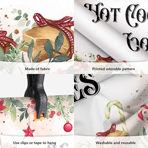 MEHOFOND 7x5ft Hot Cocoa and Cookies Backdrop Red Merry Christmas Gingerbread Man Theme Party Decorations Banner Winter Hot Chocolate Party Baby Shower Background Cake Table Supplies in Saudi Arabia
