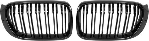 X AUTOHAUX 1 Pair Glossy Black Car Hood Kidney Bars Front Grille Double Line 4 Door for BMW X3 2015-2017 in Saudi Arabia