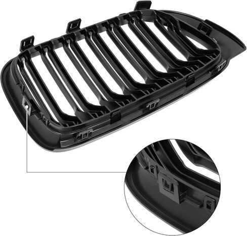X AUTOHAUX 1 Pair Glossy Black Car Hood Kidney Bars Front Grille Double Line 4 Door for BMW X3 2015-2017 in Saudi Arabia