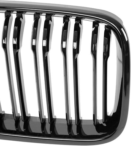 X AUTOHAUX 1 Pair Glossy Black Car Hood Kidney Bars Front Grille Double Line 4 Door for BMW X3 2015-2017 in Saudi Arabia