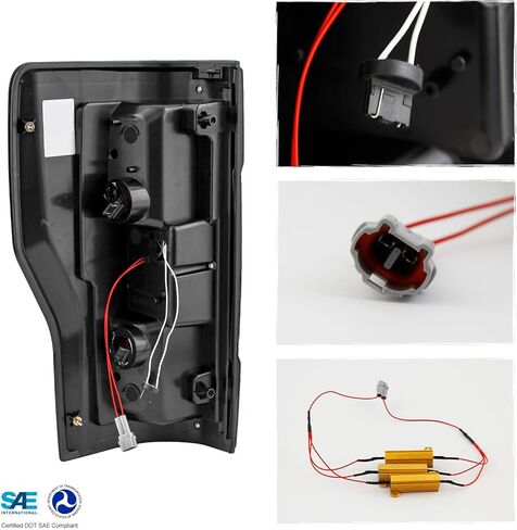 AKKON - Fit 2017 2018 2019 Ford F250 F350 F450 Superduty 17-19 أضواء خلفية LED كاملة مصباح إشارة الفرامل الخلفية للسائق جانب الركاب استبدال عدسة الدخان الأسود in Saudi Arabia