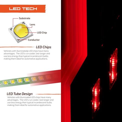 AKKON - Fit 2017 2018 2019 Ford F250 F350 F450 Superduty 17-19 أضواء خلفية LED كاملة مصباح إشارة الفرامل الخلفية للسائق جانب الركاب استبدال عدسة الدخان الأسود in Saudi Arabia