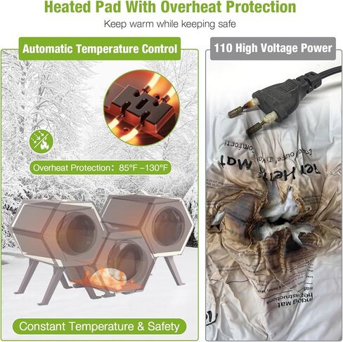 GUTINNEEN Outdoor Heated Cat House with Heater Insulated Feral Cat Shelter with Adjustable Temperature and Time Expandable Feral Cat House with Escape Door for Winter Weatherproof (1 Set) in Kuwait