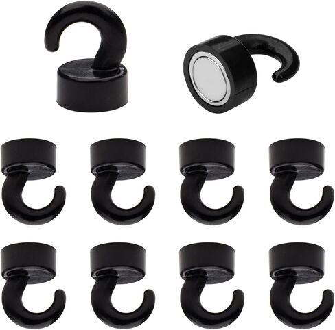 Small Magnetic Hooks Black (2024 New) for Refrigerator, Mini Magnetic Hooks for Cruise Cabins, Hook Magnets Tiny for Kitchen, Classroom, and Office - Pack of 10 (Black) in Saudi Arabia