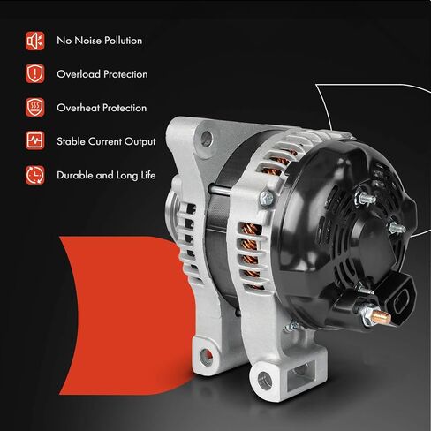 A-Premium Alternator Compatible with Chevrolet Equinox 2013-2016 & GMC Terrain 2013-2016 & Cadillac SRX 2013-2016, 3.6L, 12V 155A 6-Groove Decoupler Pulley Clockwise, Replace# 1042118160 in Saudi Arabia