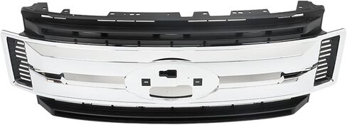 munirater Front Bumper Center Grille Grill Chrome & Black Replacement for 2017-2019 F250 Truck F350 Super Duty FO1200600C in Saudi Arabia