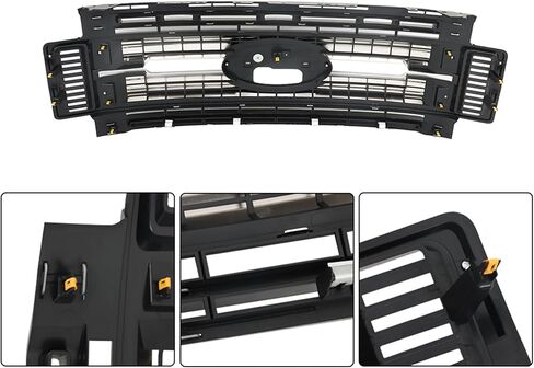 munirater Front Bumper Center Grille Grill Chrome & Black Replacement for 2017-2019 F250 Truck F350 Super Duty FO1200600C in Saudi Arabia