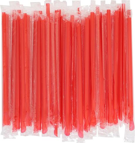 Individually Wrapped Sno-cone Spoon Straws (Red, 300) in Saudi Arabia