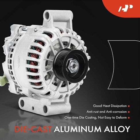مولد كهربائي ممتاز متوافق مع Ford Focus 2005 2006 2007، 2.0L 2.3L، 12V 110Amp في اتجاه عقارب الساعة 6-Groove Pulley، استبدال # 4S4T-10300-AC، 4S4Z-10346-AB، 7S4T-10300-AA، 7S4Z-10346-A، 5S4T-10300-AB in Saudi Arabia