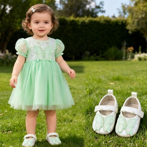 HsdsBebe Baby Girls Mary Jane Flats Non Slip Soft Sole Bowknot Princess Wedding Dress Shoes Toddler First Walkers Infant Newborn Baptism Crib Shoes in Saudi Arabia