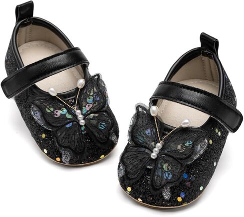 HsdsBebe Baby Girls Mary Jane Flats Non Slip Soft Sole Bowknot Princess Wedding Dress Shoes Toddler First Walkers Infant Newborn Baptism Crib Shoes in Saudi Arabia