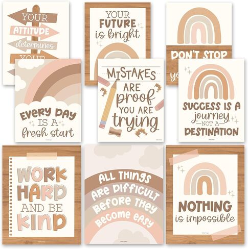9 Boho Classroom Motivational Posters For Classroom Decor - Inspirational Posters For Classroom Posters Middle School Posters, Positive Posters For Classroom Decorations For Teachers Elementary in Saudi Arabia