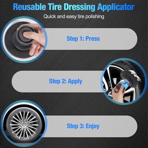 Flow Tire Shine Applicator: Upgrade Reusable Car & Truck Tire Dressing Applicator, No-Drip Streak-Free Shine | Works with All Tire Shine and Gels Professional Car Detailing Tool in Saudi Arabia