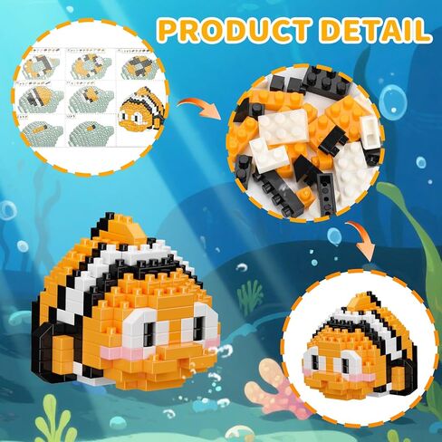 12 Pack Cute Ocean Sea Animal Mini Building Blocks Sets, 2642 PCS Micro Mini Building Bricks Toy for Adults, Party Favors for Teen Boys Girls 14+ in Saudi Arabia