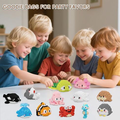12 Pack Cute Ocean Sea Animal Mini Building Blocks Sets, 2642 PCS Micro Mini Building Bricks Toy for Adults, Party Favors for Teen Boys Girls 14+ in Saudi Arabia