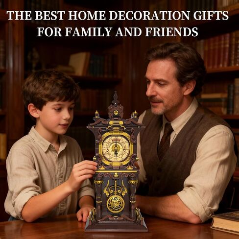 Vintage Swing Clock Building Blocks Set, Real Working Moving Pendulum & Rotating Dial, Mechanical Building Blocks Toys, Gift for Adults Teens Girls Boys 12+, Retro Steampunk Home Decor in Saudi Arabia