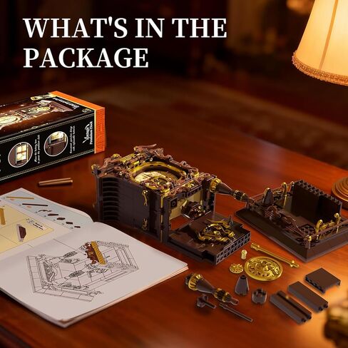 Vintage Swing Clock Building Blocks Set, Real Working Moving Pendulum & Rotating Dial, Mechanical Building Blocks Toys, Gift for Adults Teens Girls Boys 12+, Retro Steampunk Home Decor in Saudi Arabia