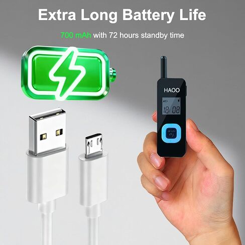 جهاز اتصال لاسلكي صغير جدًا ثنائي الاتجاه محمول مع جهاز إرسال واستقبال FM LCD/FRS/GMRS للأماكن الداخلية والخارجية، والأمن، والفنادق، والمطاعم، والخدمات، وحلاق السوبر ماركت، وصالونات التجميل، وسياحة المستشفيات، 3 عبوات in Saudi Arabia