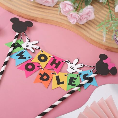 Mouse Oh Twodles Cake Topper - Oh Twodles Birthday Decorations,Mouse 2nd Birthday Cake Topper,Girl 2nd Party Decorations (Oh Twodles-3) in Saudi Arabia