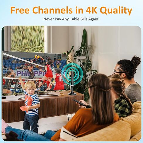 2026 Digital TV Antenna for Smart Tv Indoor TV Antenna for Tv Without Cable with Strong Magnetic Base, 360° Reception HD TV Antennas for Local Channels Support 4K 1080P, 10FT Long Cables in Saudi Arabia
